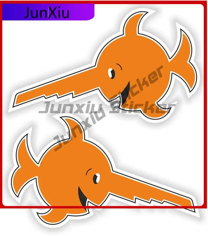 

Sawfish Laughing Orange 2x German Funny Bumper Helmet Waterproof Vehicle Decor Vinyl Decal For Car Truck SUV Window Bumper