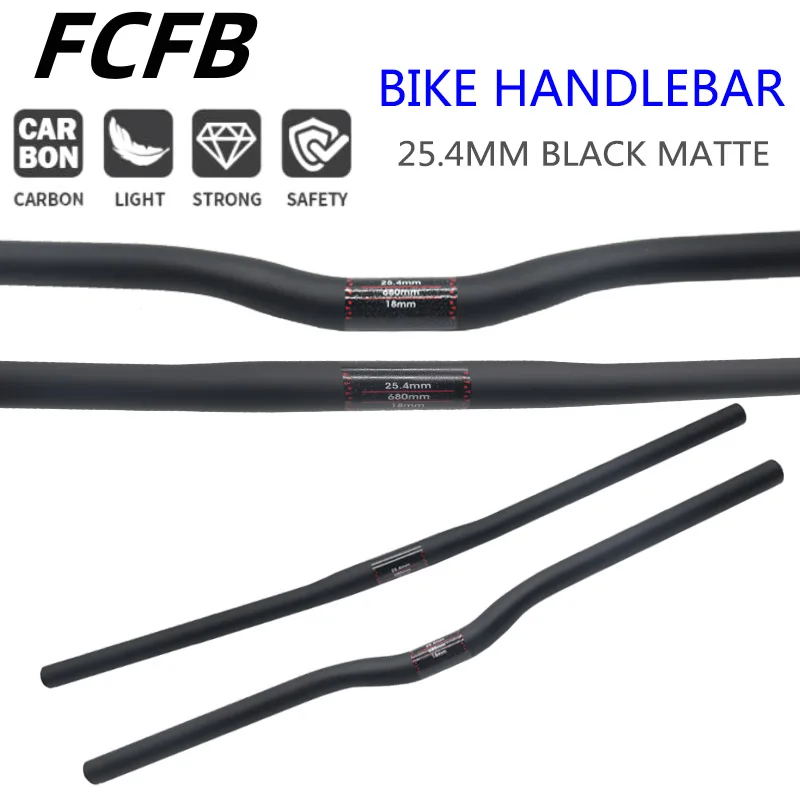 25.4 Full Carbon Handlebar Folding Bike Horizontal Handle Bar 400-700MM One-Shaped Ultralight Bicycle Straight Handlebar