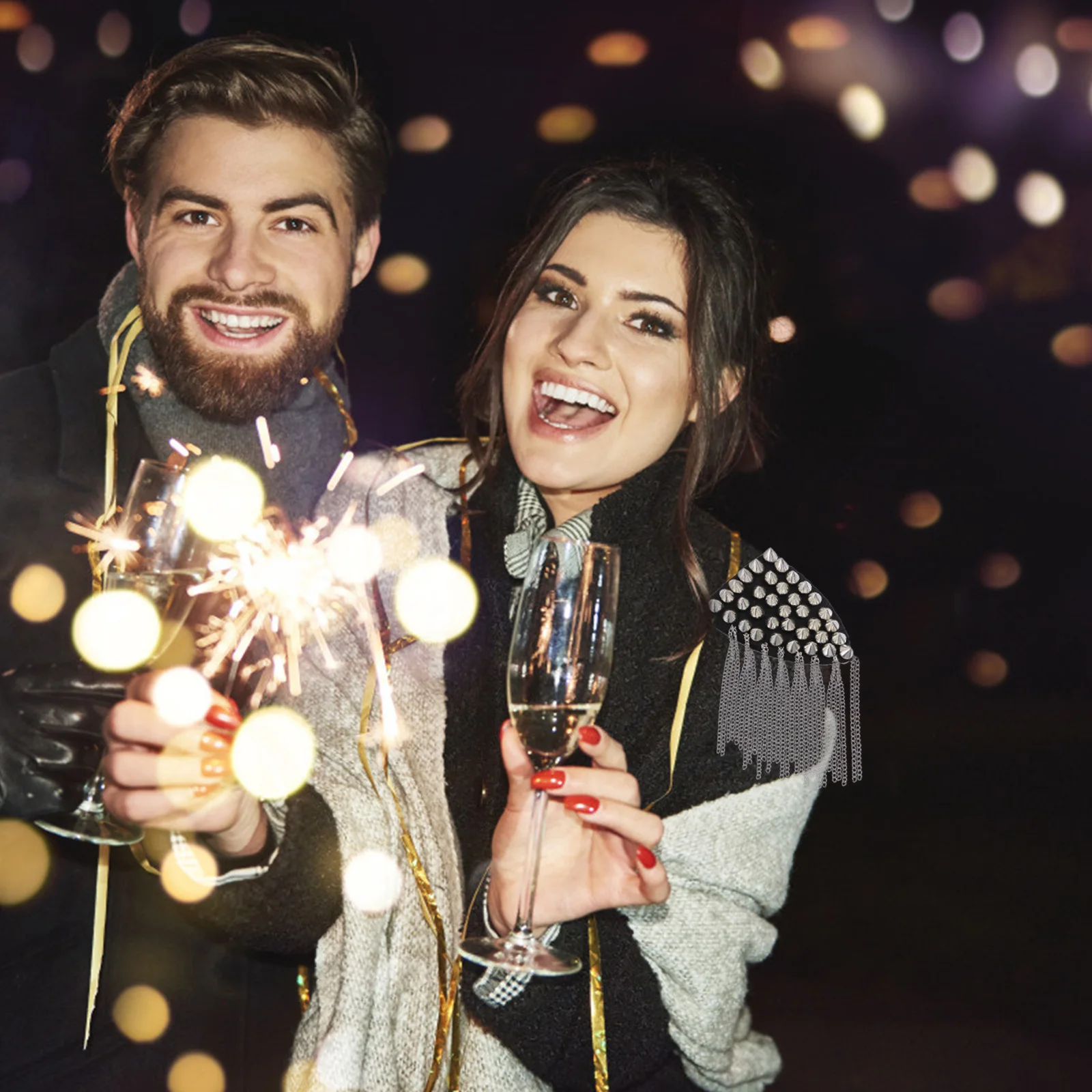 1 قطعة سلسلة شرابة الكتفية برشام ربط سلسلة شارة ملابس أنيقة ملحق مناسبة لسترة موحدة