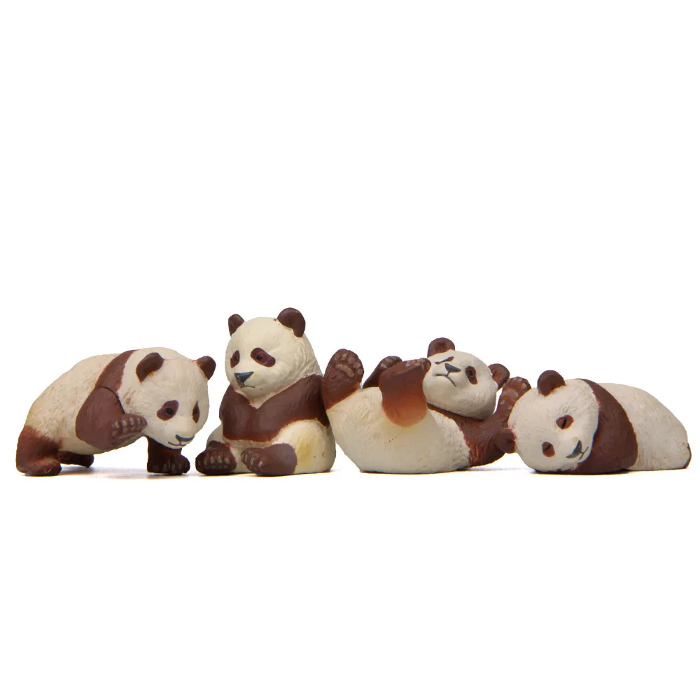 4 Teile/satz Nette Panda PVC Figur Desktop Dekoration DIY Microlandscape Ornamente Zubehör Wohnkultur