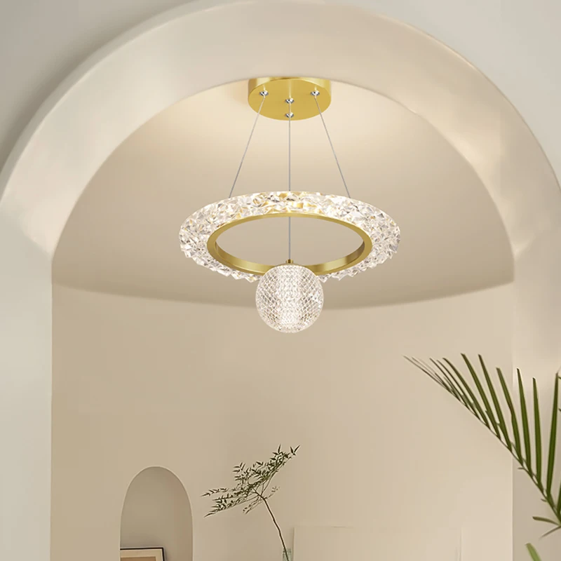 Led Chandelier Modern Simple Living Room Bedroom Study White Yellow Diameter 25cm 30cm Indoor Household Lamps And Lanterns