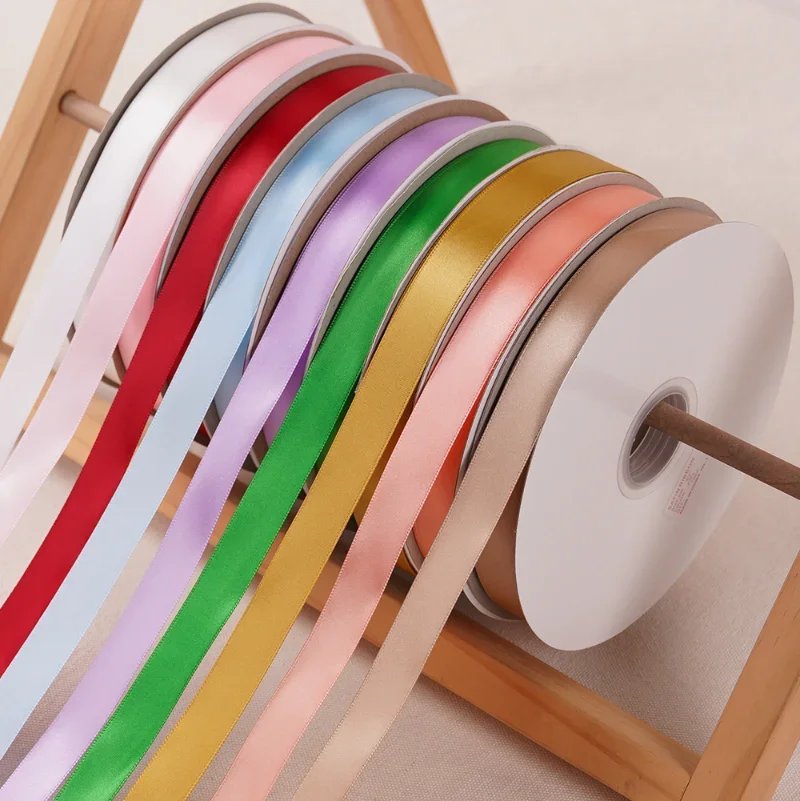 100yards/roll Satin Ribbon 6/10/15/20/25/40mm Ribbons Crafts Supplies Sewing Accessories for Wedding Handmade Bows Gift Wrapping