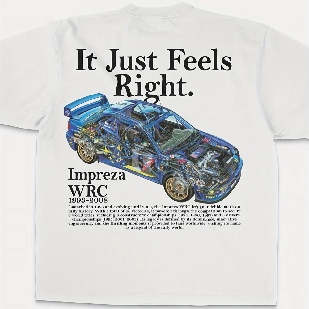 Japanisches Rennwagen-T-Shirt für Herren, Formel-DRIFT-Logo, WRX STI-Grafik, J-Spec-Design, Y2K, übergroßes T-Shirt für Motorsport-Fans