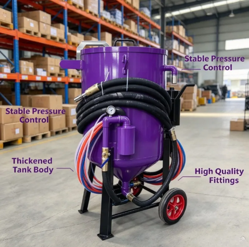 Portable Sand Blaster With Abrasive Recovery System, Mobile Sand Blasting Machine For Site Surface Treatment