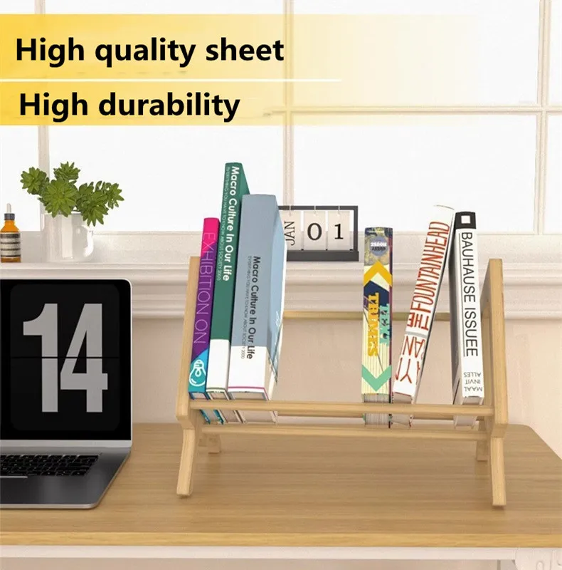 Desktop Mini Solid Wood Book Shelving Simple Office Documents Magazine Stationery Home Studyroom Books Sundry Organizer Rack