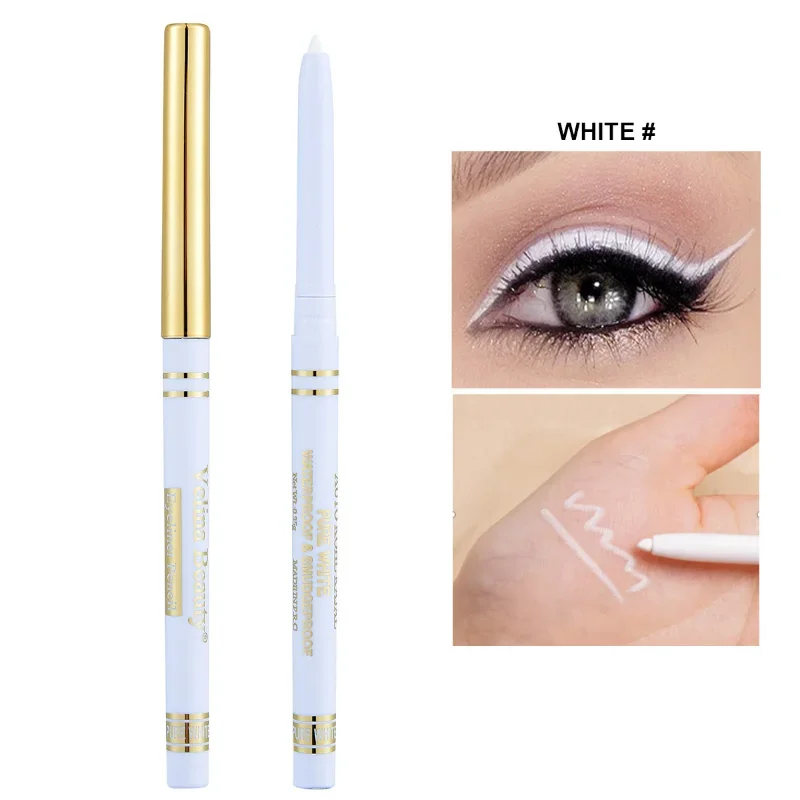 Penna Gel per Eyeliner impermeabile a lunga durata resistente al sudore liscio opaco nero bianco Eyeliner illuminare sdraiato matita per baco da seta occhi trucco