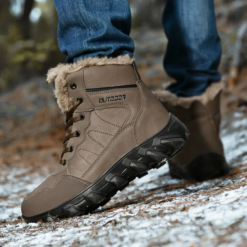 Men's Winter Boots Warm Waterproof Non-Slip Plush Sneakers Shoes - Winter Slippers Male Tenis Boots view 5