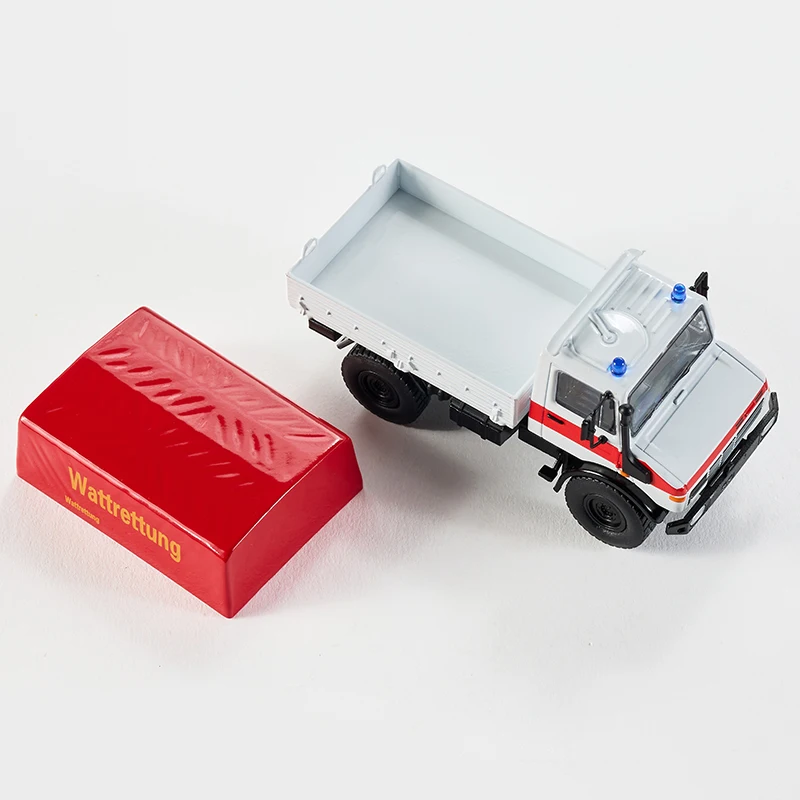 MASSDI 1:64 Unimog U1300L Van/ambulancia Civil de agua/oto todoterreno/motor de fuego coche en miniatura de aleación colección de niños exhibición de regalo de recuerdo