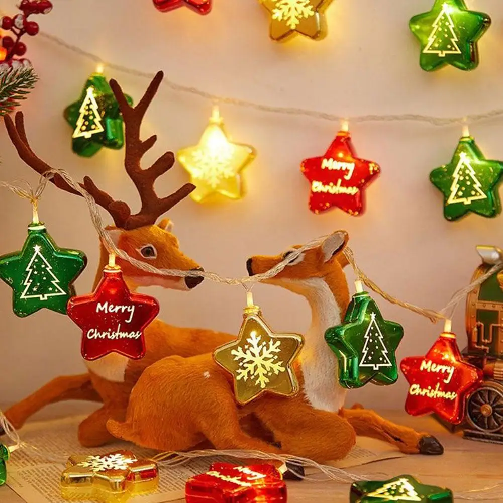 عيد الميلاد ضوء سلسلة قصب الحلوى سانتا كلوز ثلج مصباح شجرة عيد الميلاد ضوء سلاسل حلي معلقة عيد ميلاد سعيد زينة 2025 #5