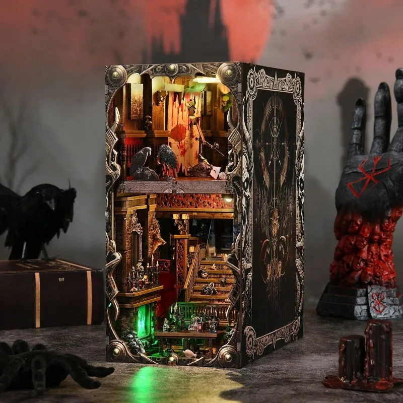 House blood haunted house book stand creative projection screen display building block puzzle