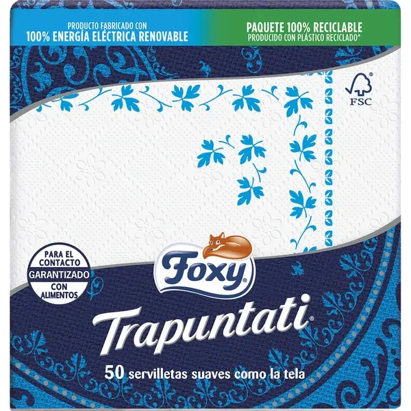 Foxy trapuntati - Servilletas suaves como la tela PACK ahorro de 10 x 50 unidades (500 unidades)