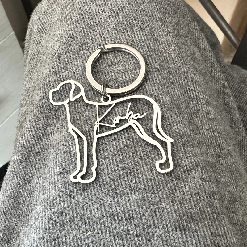 Custom Pet Name Keychains Dog Breed Silhouette Keyring Personalized Keychain for Men Memorial Gift for Loss of Dog Men  Jewelry