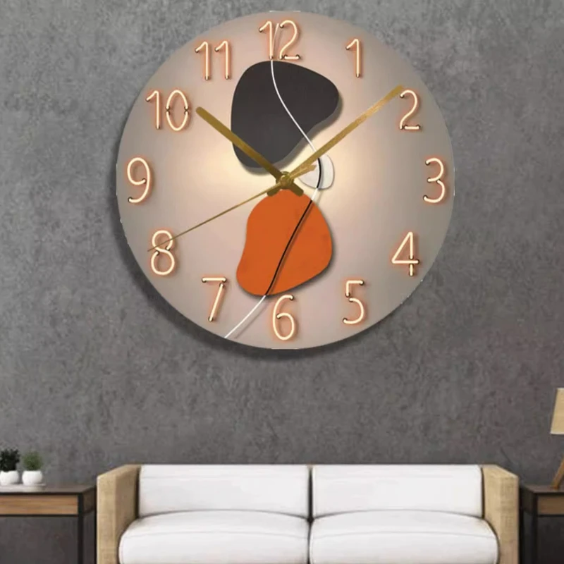 

Round Silent Wall Clock Fancy Aesthetic Nordic Girls Wall Clock Living Room Design Pendule Horloge Murale Home Decorating Items