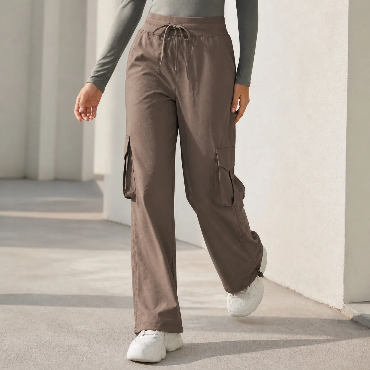 Women's Athleisure Mid Waist Quick Dry Full Length Running Pants for Gym Fitness Sporty Female Clothing Women's And Woman