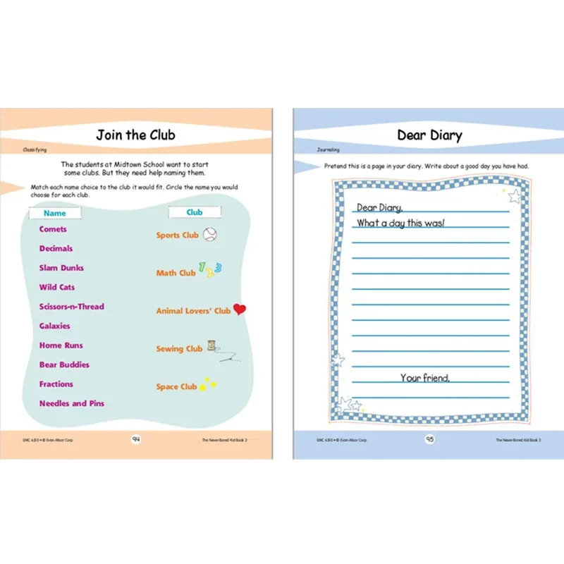 Evan-Moor The Never-Bored Kid Book (2 volumes) Workbook,aged 7-8, English book 9780197227572