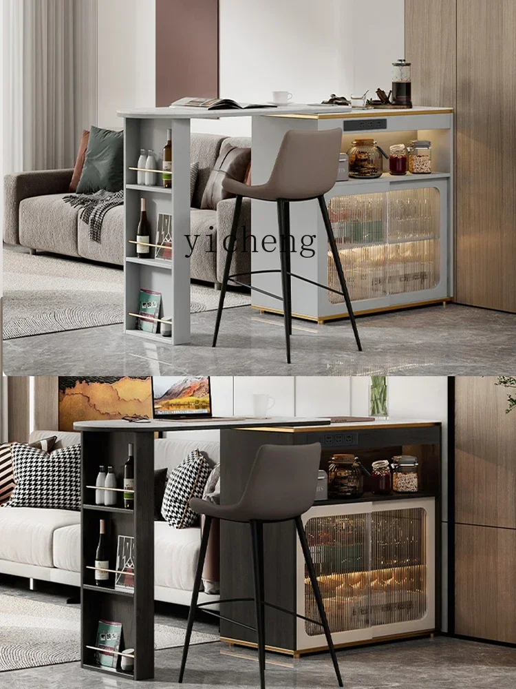 Bar Counter Household Living Room Partition All-in-One Cabinet Movable Desktop Retractable Family Sofa Side Cabinet
