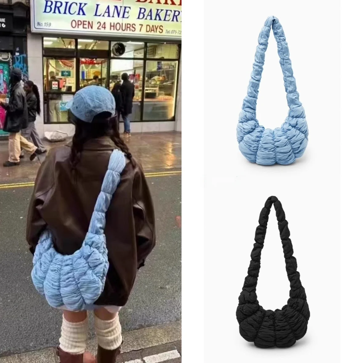 

Большая сумка через плечо в сложенном виде облаков, сумка-круассан, сумка с рогами, сумка для пельменей, сумка через плечо, женская сумка Sli