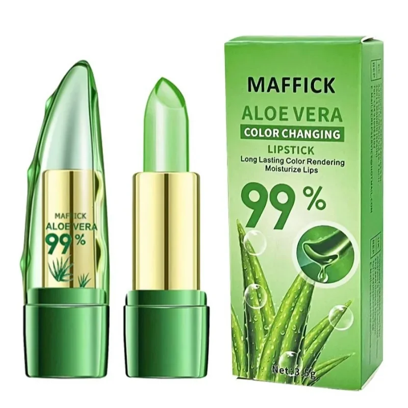 アロエベラ口紅、長持ちするリップケア、栄養価の高いプランパーリップバーム、保湿剤、魔法の温度カラーリップメイクアップ化粧品