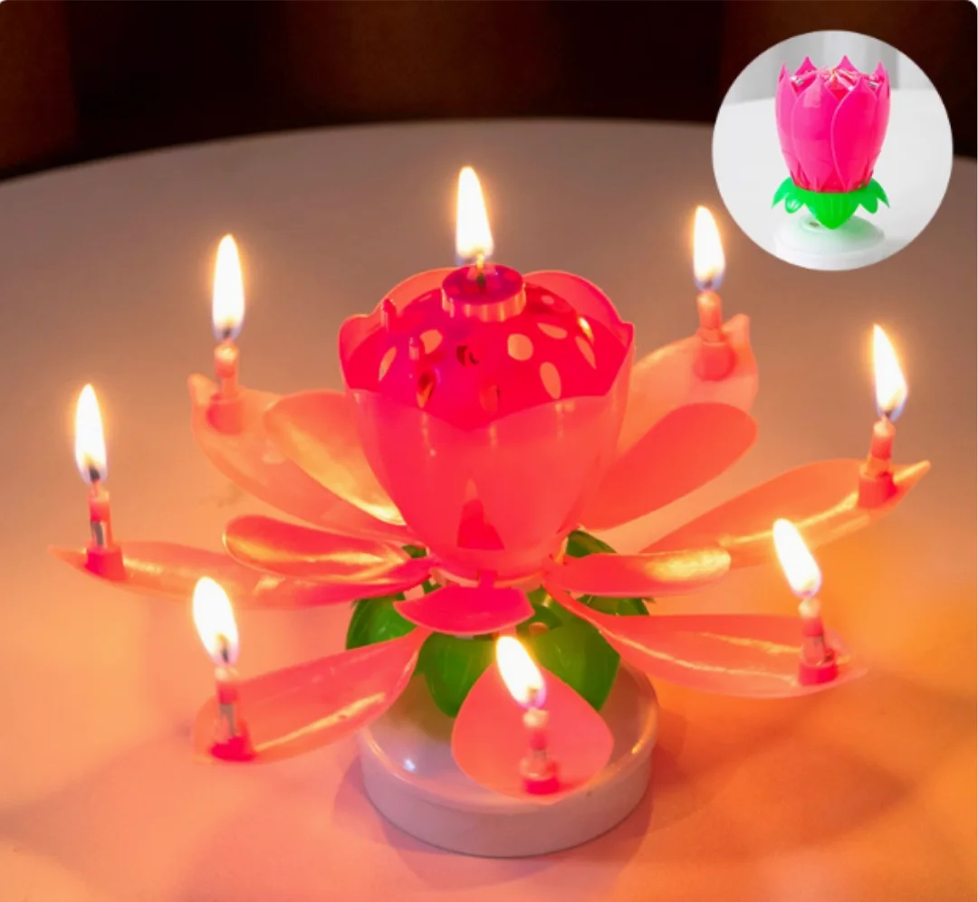 Rotating Candles with Internet Celebrity Creativity, High-End Feel, Children\'s Birthday Candles, Decorative Cake Candles