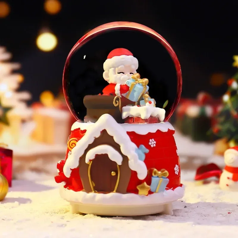 Christmas Eve Gifts Santa Claus Rotating Music Box Creative Crystal Ball Ornament