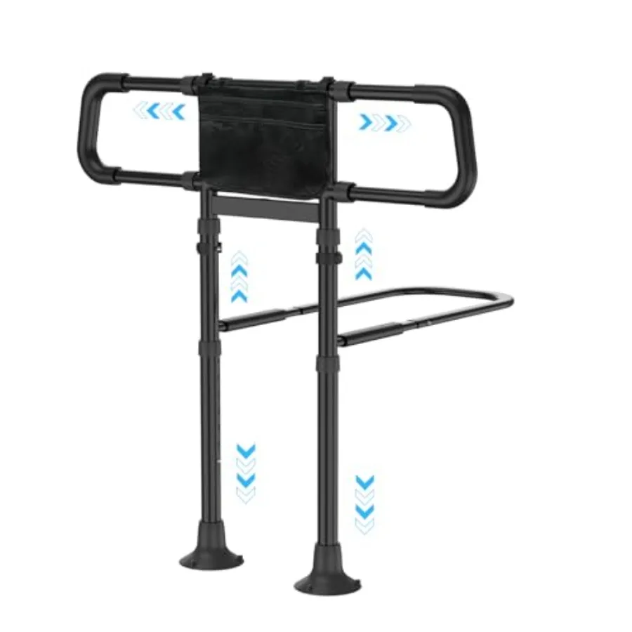 

Bed Rails for Elderly Adults Safety - 2026 Upgraded and ASTM Compliant Adjustable Bedside Assist Rail Motion Sensor Night Light