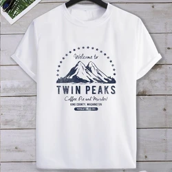 Summer Vintage Short-sleev  Graphic T Shirts Streetwear   Camisa  Tees Twin Peaks Logo T-shirts  men clothing  graphic t shirts