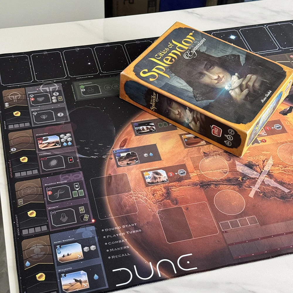 Dune探索-ix不滅マット、ボードゲームプレイマット、ゴム素材、特大、巨大、90cm x 60cm
