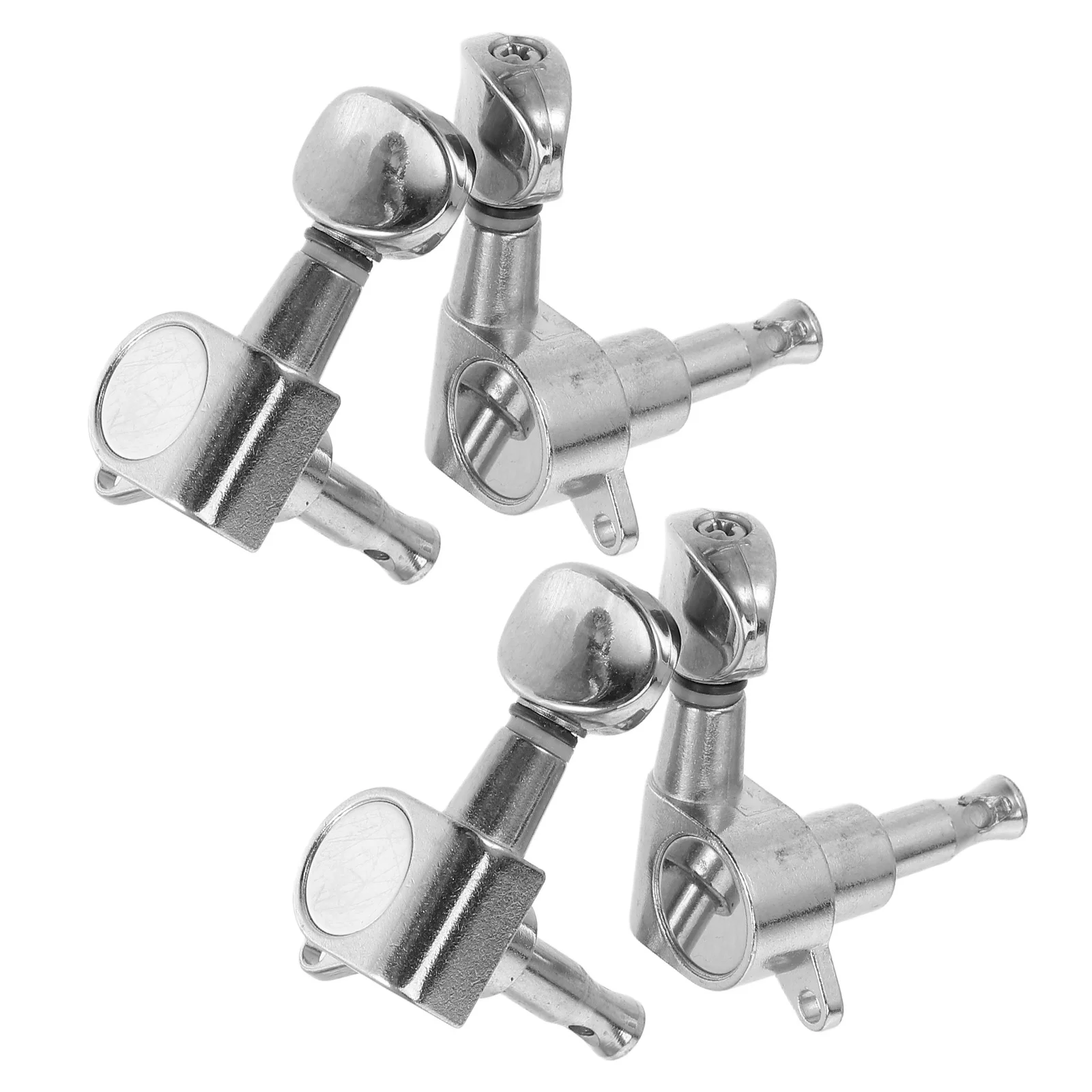 

4 Pcs Fully Enclosed Knob Ukulele Accessories Tuning Peg Knobs Keys Machine Head Tuners Pegs Silver Durable
