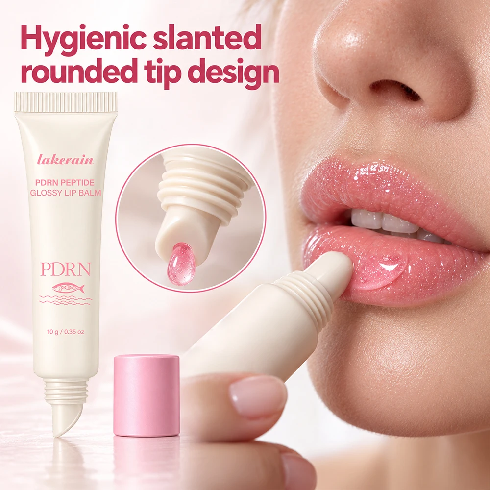 PDRN Peptide Jelly Lip Gloss Balm 2 in 1 Hydrating Nourishing Dry Lips Moisturizing Glossy Shines Plump Daily Lip Treatment Care