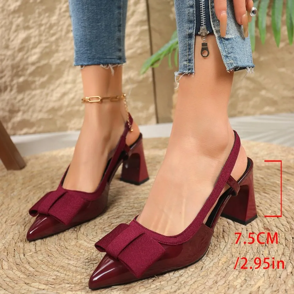 2026 Sommer Neuer Stil Quadratischer Absatz Damen High Heels Sexy Spitze Casual Plateau-Schuhe Modische Schleife Mary Jane Sandalen