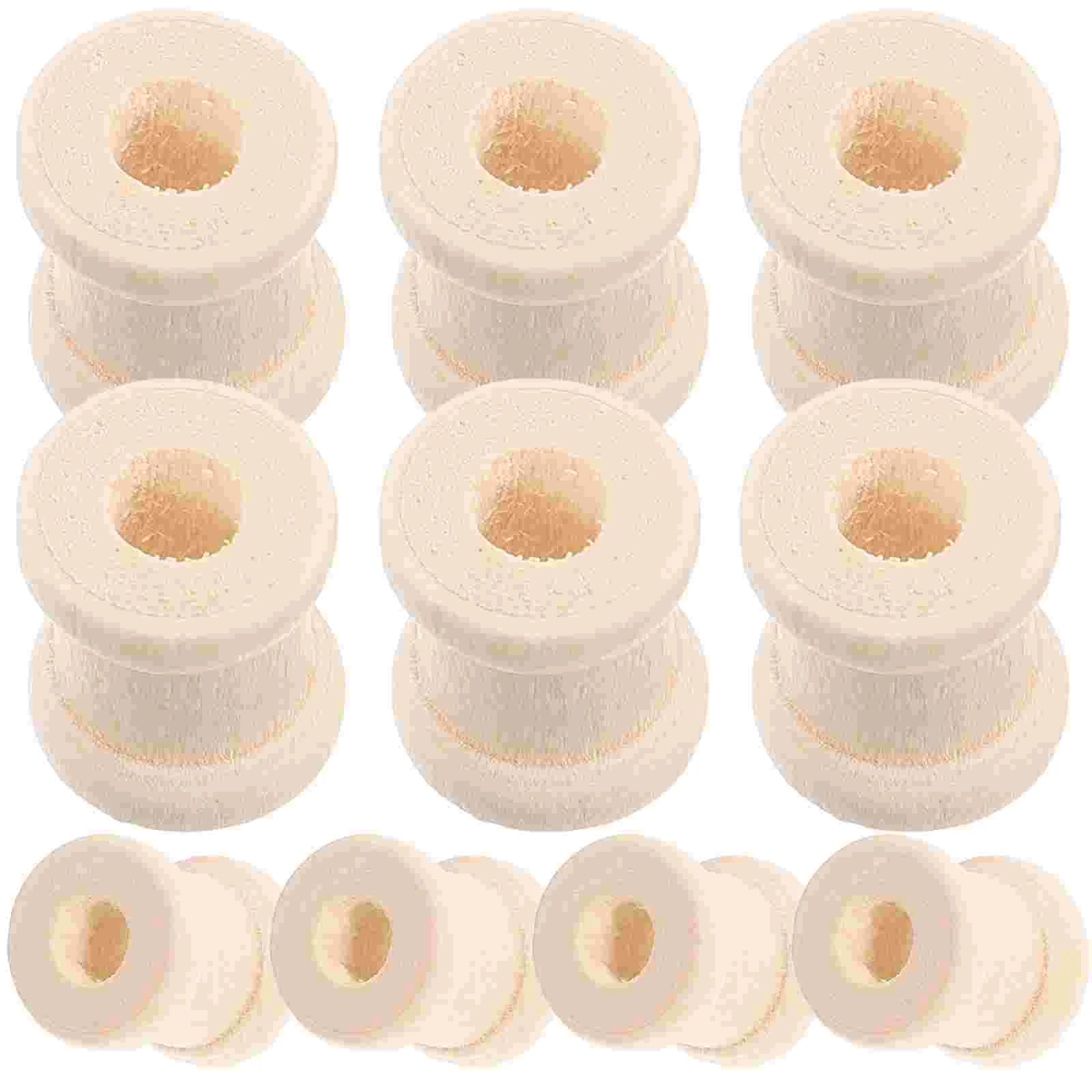 

100 Pcs Thread Spools Embroidered Wood Unfinished Bobbin Wooden Weaving Bobbins