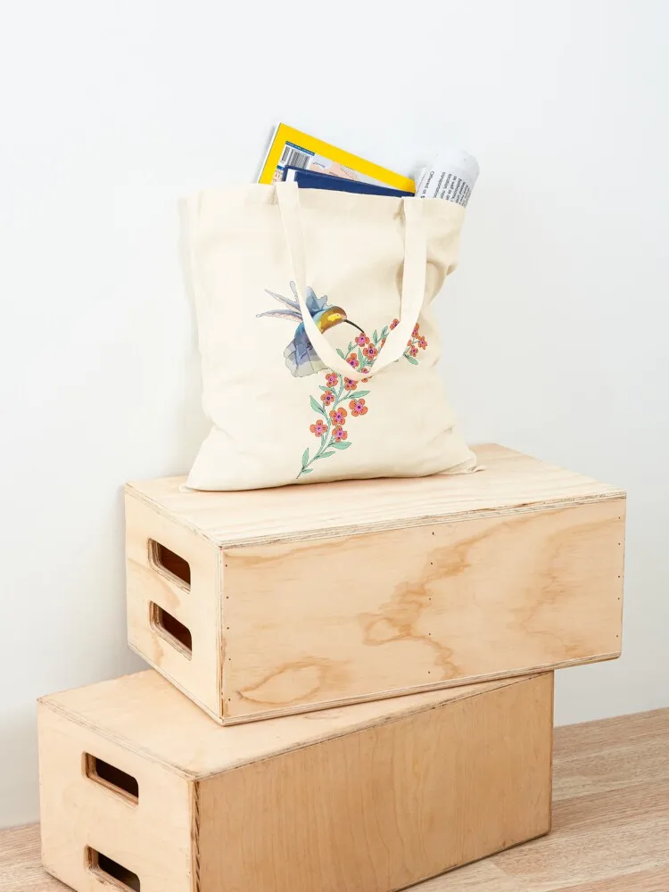 طبيعة تي شيرت طحن الطيور والزهور حمل حقيبة أكياس قماش سوبر ماركت حقيبة قابلة للطي حقيبة تسوق أكياس القماش