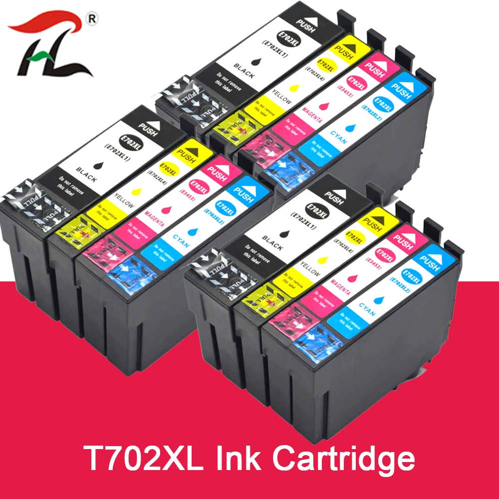 Compatible for Epson 702XL ink cartridge 702 XL T702 ink cartridge for EPSON WorkForce Pro WF-3720 WF-3725 DWF printer