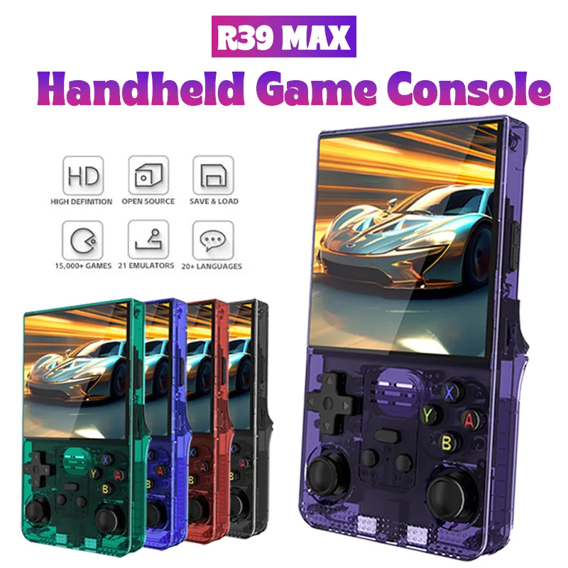 

Портативная игровая консоль R39MAX Retro с более чем 40000 играми, 4-дюймовым IPS HD-экраном, поддержкой Linux и картой памяти на 128 ГБ