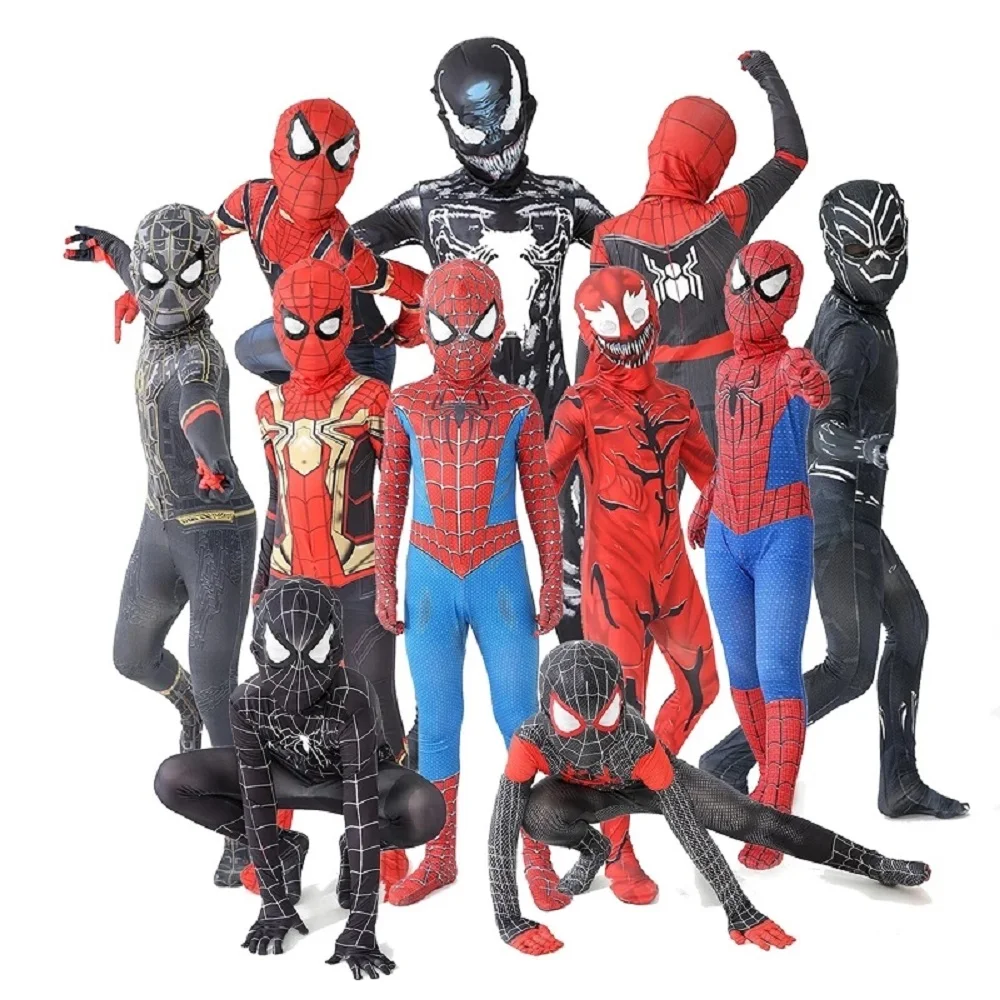 Kids Spiderman Costume Birthday Gift Party Dress Up Spiderman Classic Miles Superhero Kids Cosplay Costume