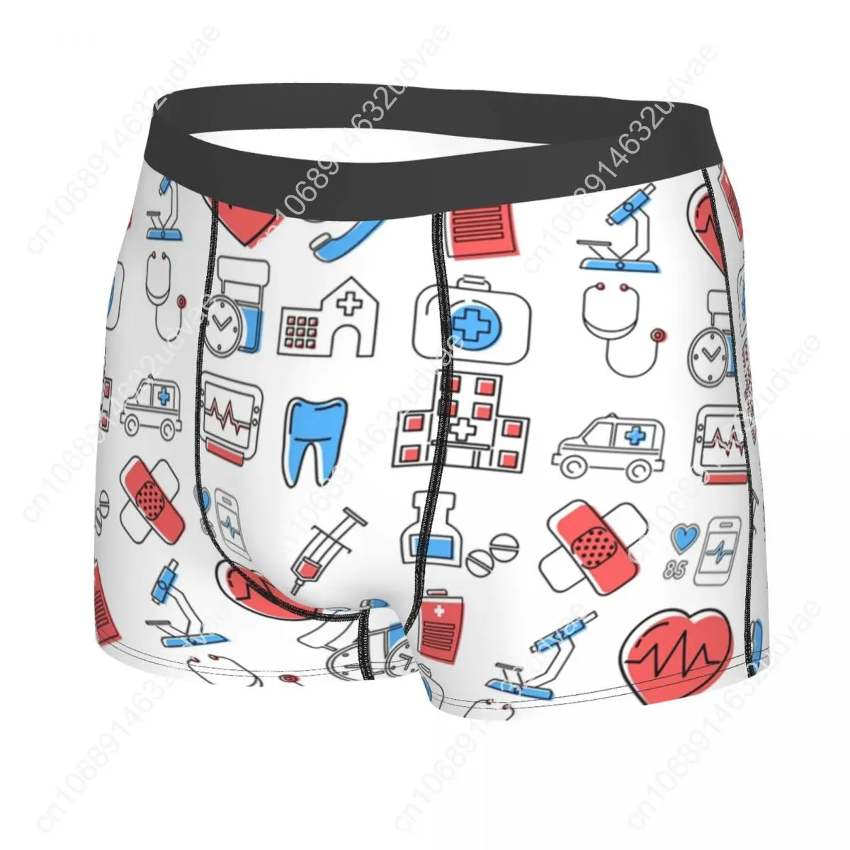 Custom Nursing Supplies Pattern Underwear Men Stretch Funny Nurse Pattern Boxer Briefs