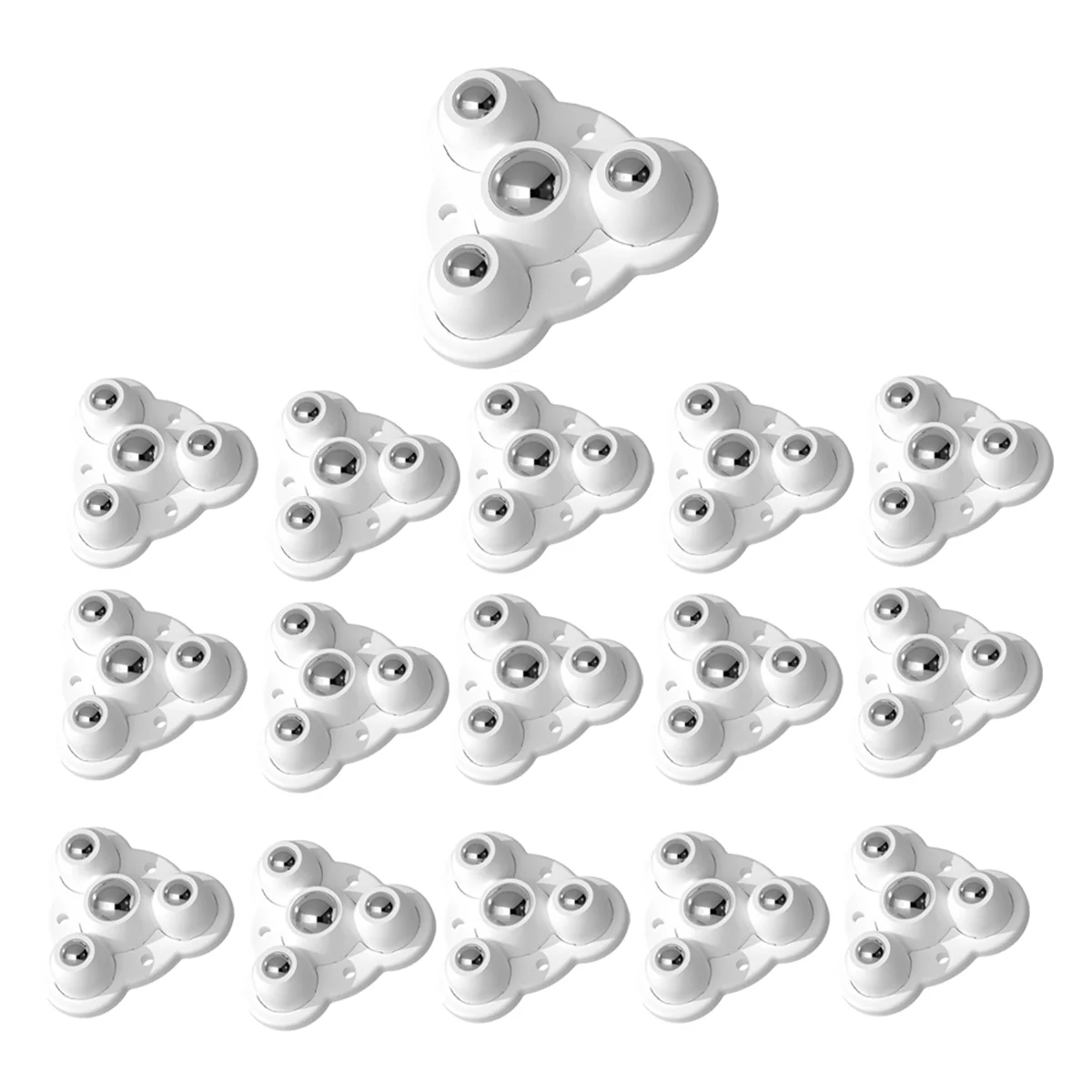 16Pcs Self Adhesive Type Mute Ball Universal Wheel 4 Beads Furniture Casters Wheels 300Kg Stainless Steel Wheel White