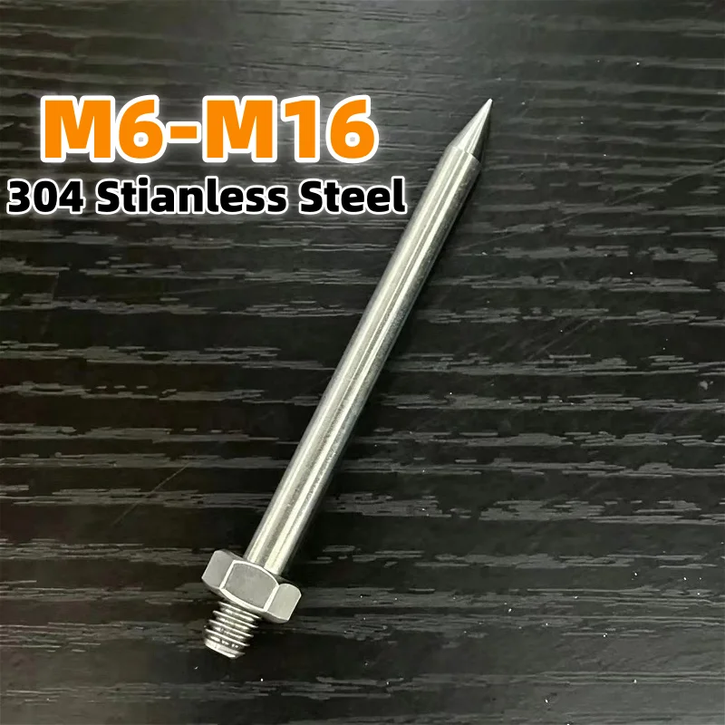 M6 M8 M10 M12 M14 M16 304 Stianless Steel PVC Pipe Clamp Steel Nails PVC Tube Clamp Nail Straight Rod Bolts Length:25mm-500mm