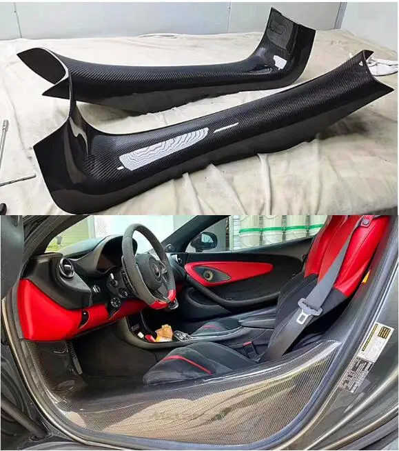 

Real Carbon Fiber Door Sill Scuff Plate Article Threshold Welcome Pedal For Mclaren 720S 2017 2018 2019 2020