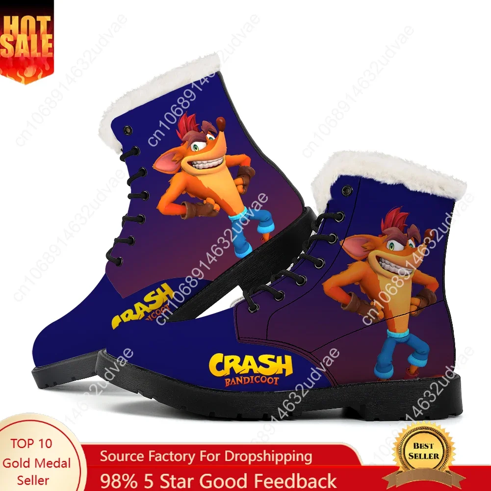 

Плюшевые ботинки Crash Bandicoot, мужская и женская подростковая обувь, повседневные ботинки, уличная легкая обувь высокого качества с принтом по запросу, обувь на заказ