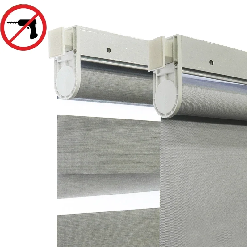 

# Hot Blackout Free-Stop Roller Shades Privacy Window Spring No Tools No Drill Cordless Zebra Shades Roller Blinds For Home And