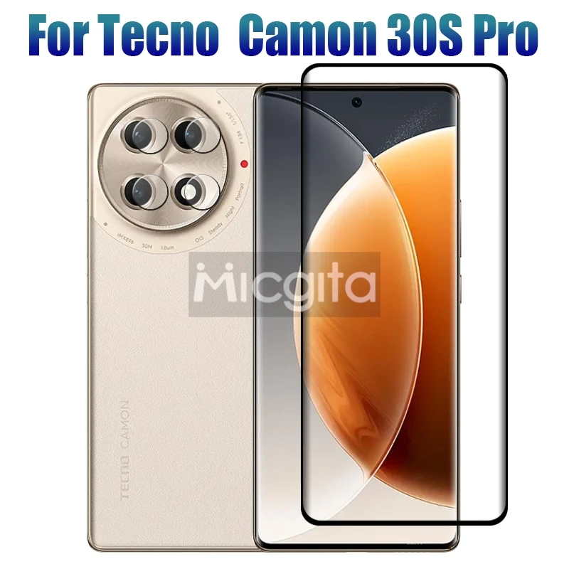 9D Curved Screen Protector For Tecno Camon 30S Pro Glass Shockproof Anti-Scratch Camon 30S Pro Soft Fiber lens film