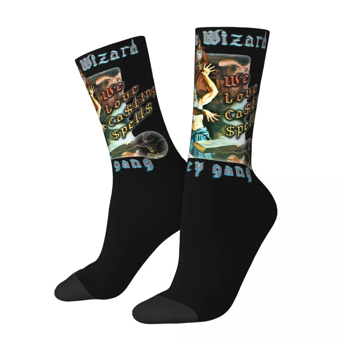 

Colorful Shadow Wizard Money Gang Theme Design Print Socks Product All Seasons We Love Casting Spells Warm Long Socks Non-slip