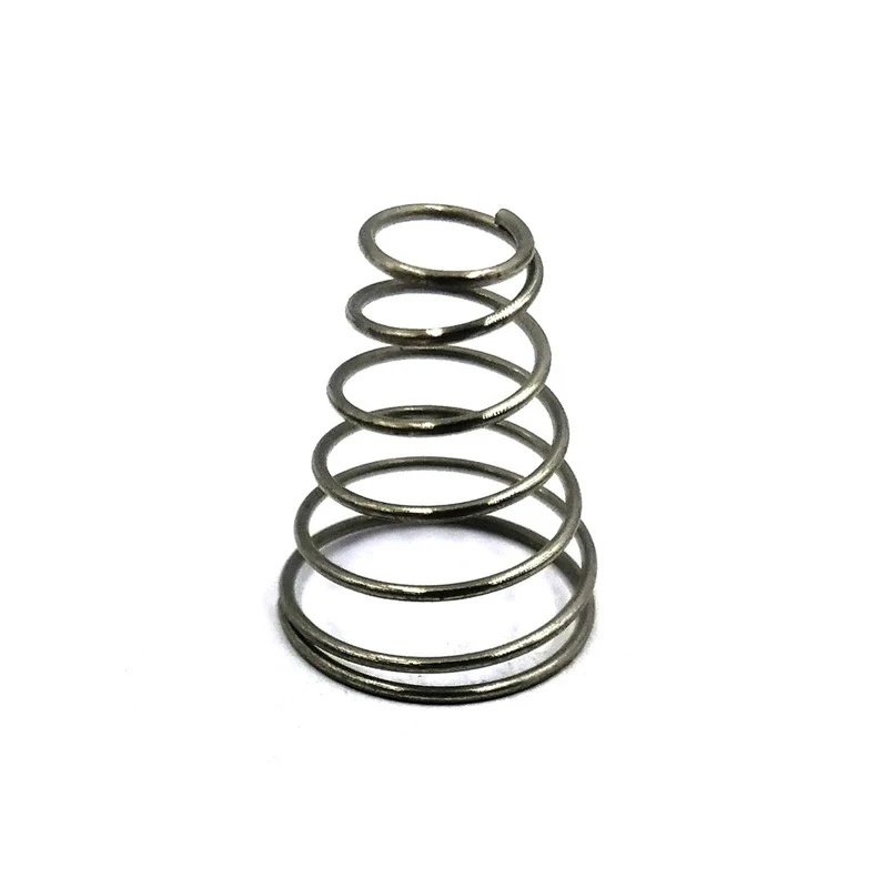 304 SUS Spring Steel Tower Shaped Conical Battery Spring, Wire Diameter: 0.6mm-0.8mm, 10Pcs/Order, Support Customization