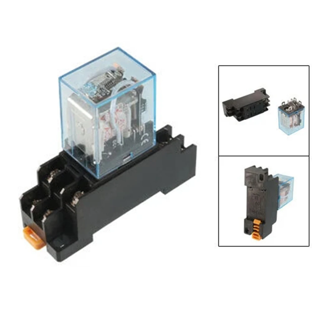 35mm DIN Rail DPDT 8P Relay with Socket AC 24V Coil 10A 240VAC/28VDC Suitable for Automation and Industrial Electronics