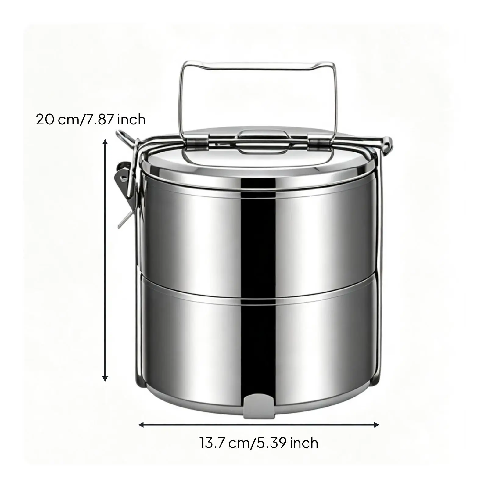 Modern Cylindrical Lunch Container with Built in Handle for Induction Heating Steam Box Safe Meal Carrier
