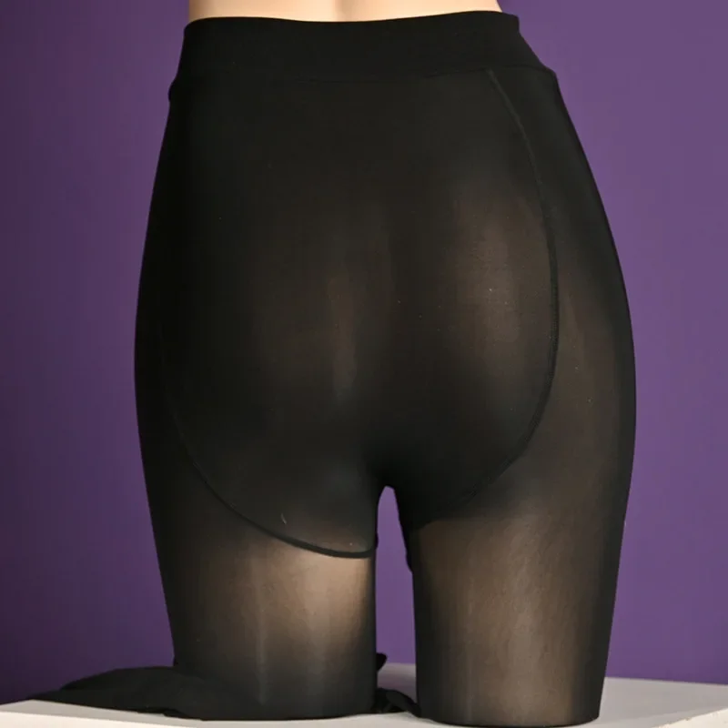 الرجال Sockings مرونة رقيقة جدا انظر من خلال الملابس الداخلية U محدب الحقيبة تخزين طماق ليلة ملابس للنادي جوارب طويلة الملابس الداخلية الغريبة