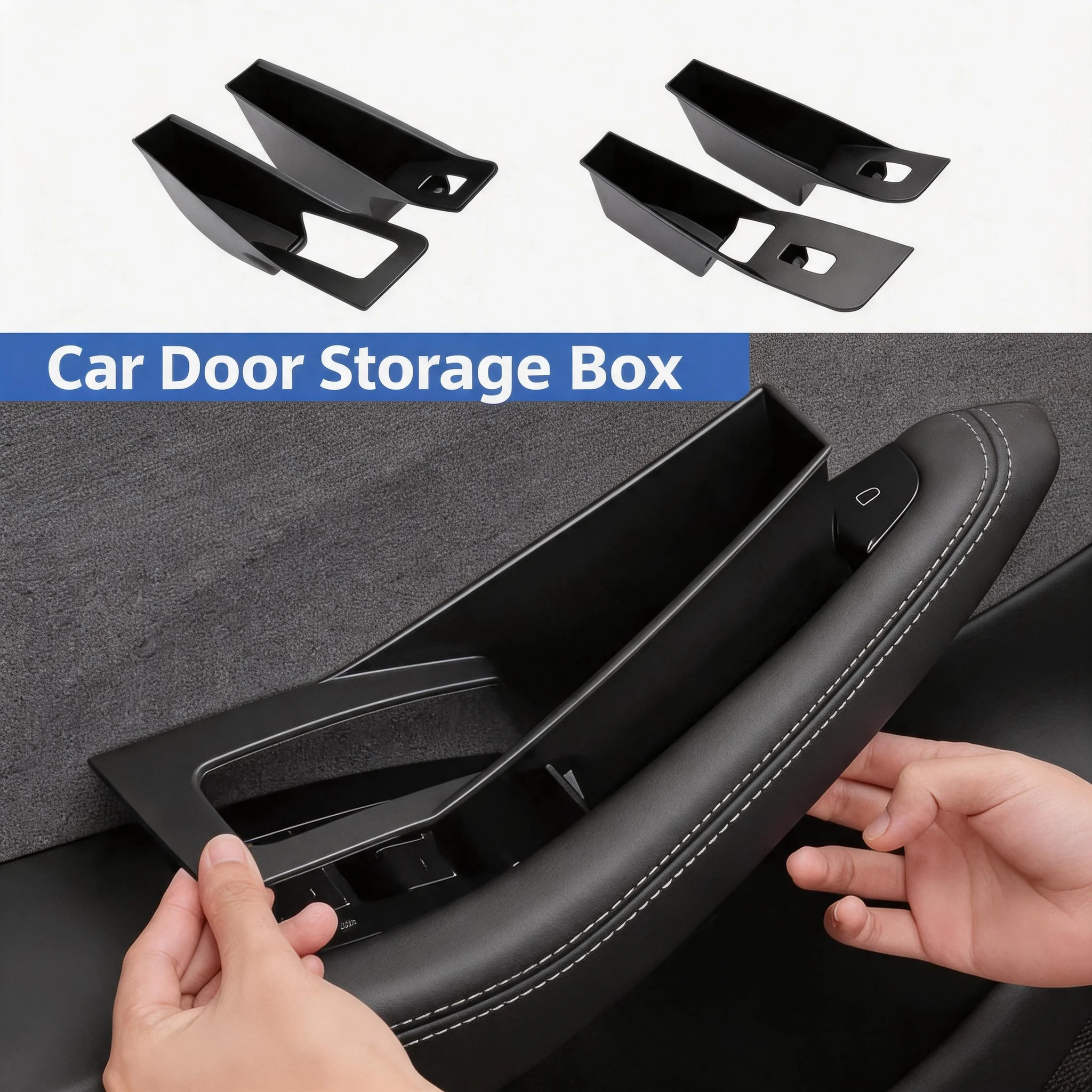 

For Model Y/3/3+ Model Y Juniper 2025 Car Door Organizer Tray Four-door Inner Handle All-inclusive Storage Box Car Accessories