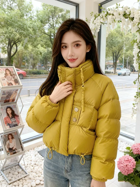 

Новинка 202, желтое хлебное пальто Sle Thiened, теплое хлопковое джемпер длиной до пола, внутренняя хлопковая зимняя одежда, женская мода