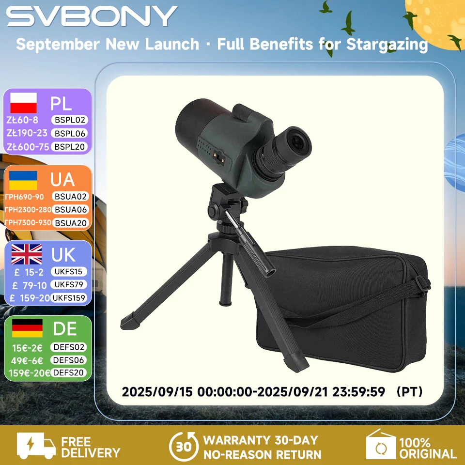 

Svbony SV41Pro 28-84x80 Mak Spotting Scope FMC Waterproof Camping Equipment for Bird Watching and Daily Observation